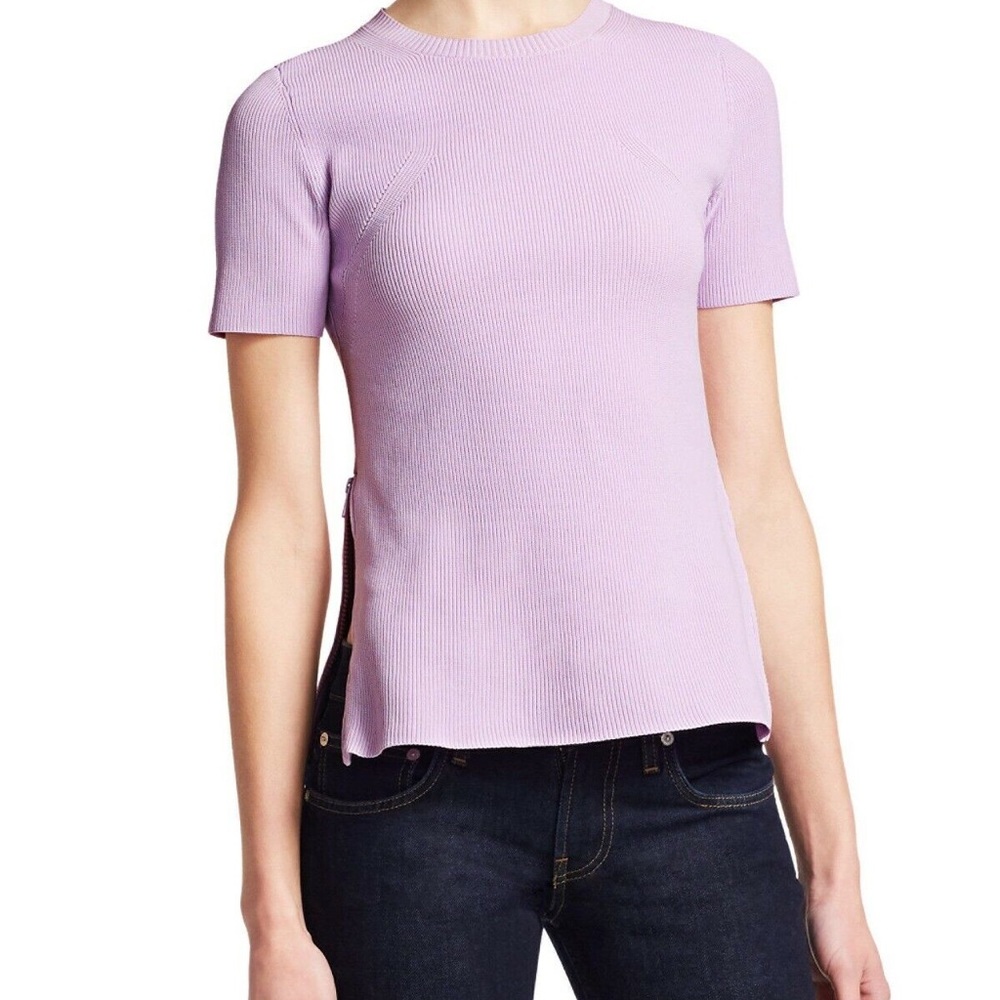 Helmut Lang Angel Side Zip Sweater LAVENDER
